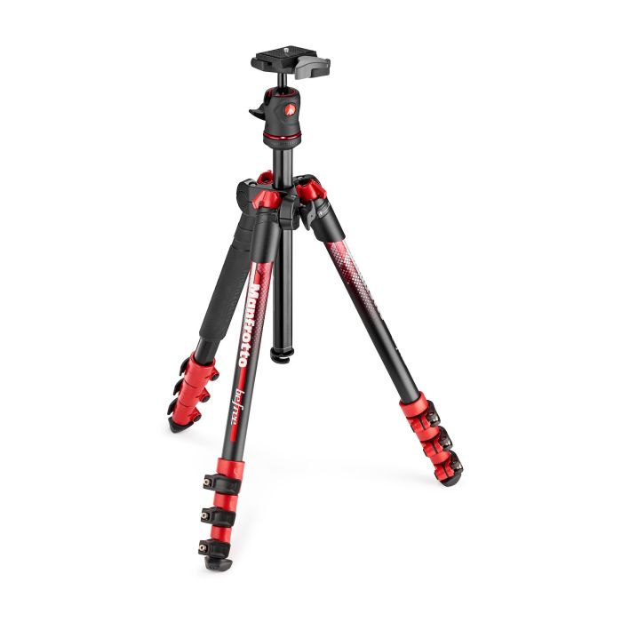 Manfrotto BeFree Color Aluminium Travel Tripod Kit Red (MKBFRA4RD-BH)