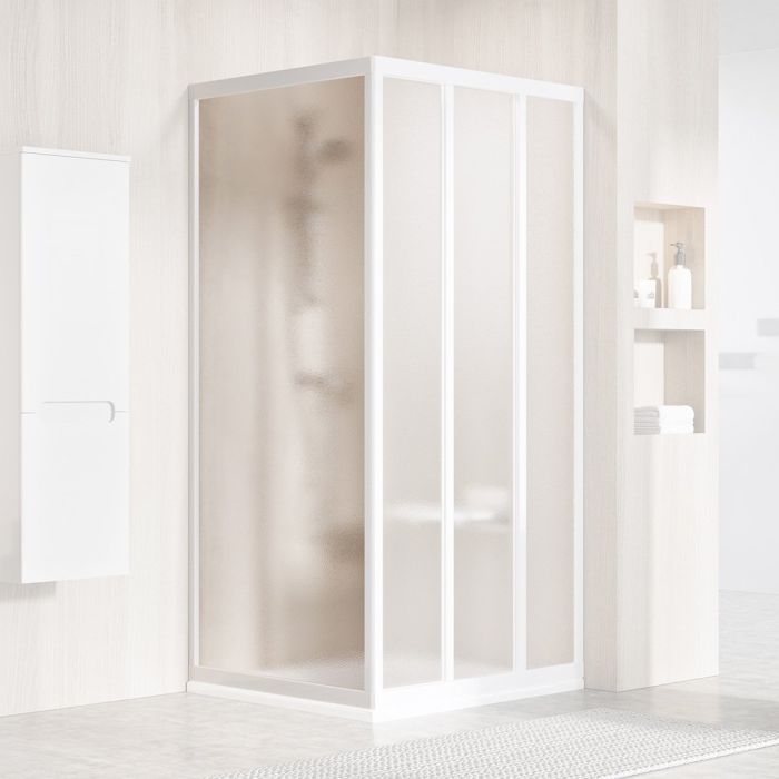 Ravak Shower Fxed Wall APSS-90 198 White + Glass Grape (940701R2ZG)