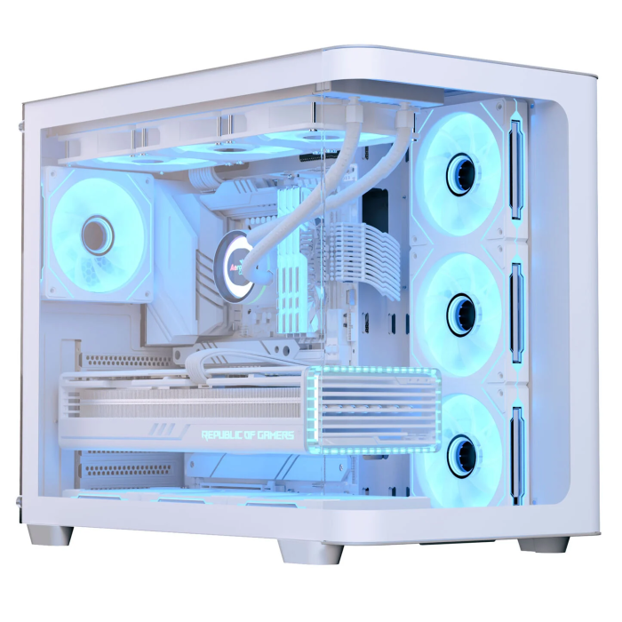 Aerocool P500C PC Case, Mid Tower, ATX, Tempered Glass - White (ACCM-PN01043.21)