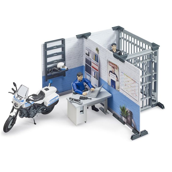 Bruder bworld police station with police motorcycle (62732) Bruder bworld police station with police motorcycle (62732)