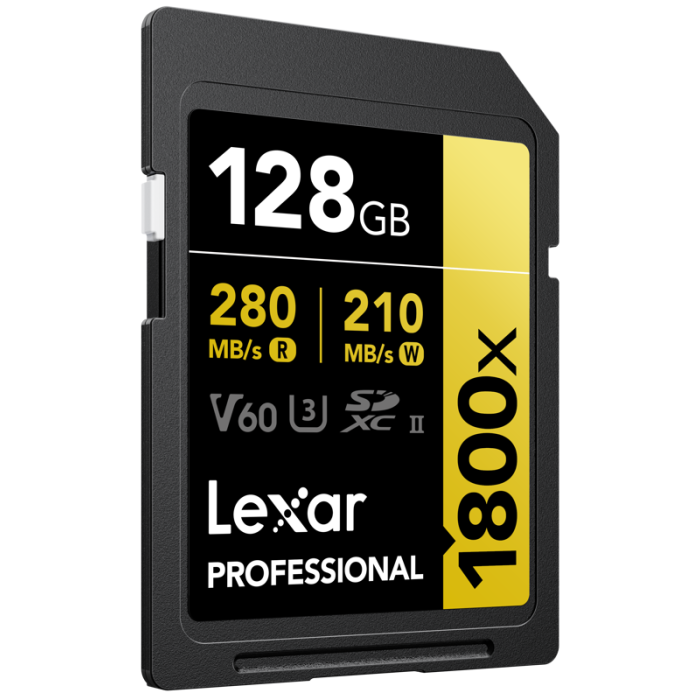 Lexar Professional 1800x SDXC 128GB U3 (V60) UHS-II R280/W210 (LSD1800128G-BNNNG)