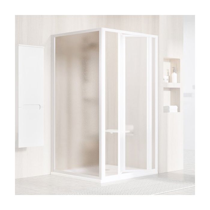 Ravak Shower Fixed Wall PSS-90 195 White + Glass Grape (940701O2ZG)