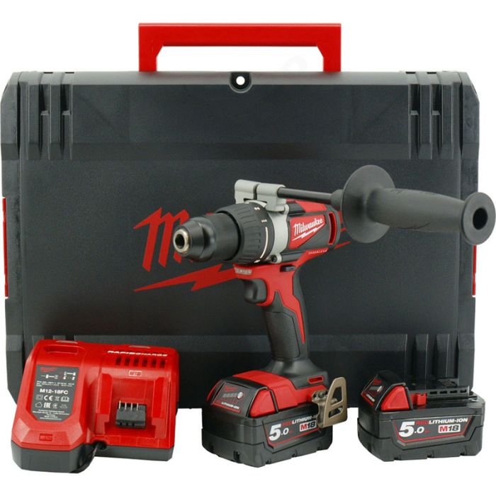 Milwaukee Tools M18 BLDD2-502X 2x 5.0Ah Batteries + Charger + Case Milwaukee Tools M18 BLDD2-502X 2x 5.0Ah Batteries + Charger + Case