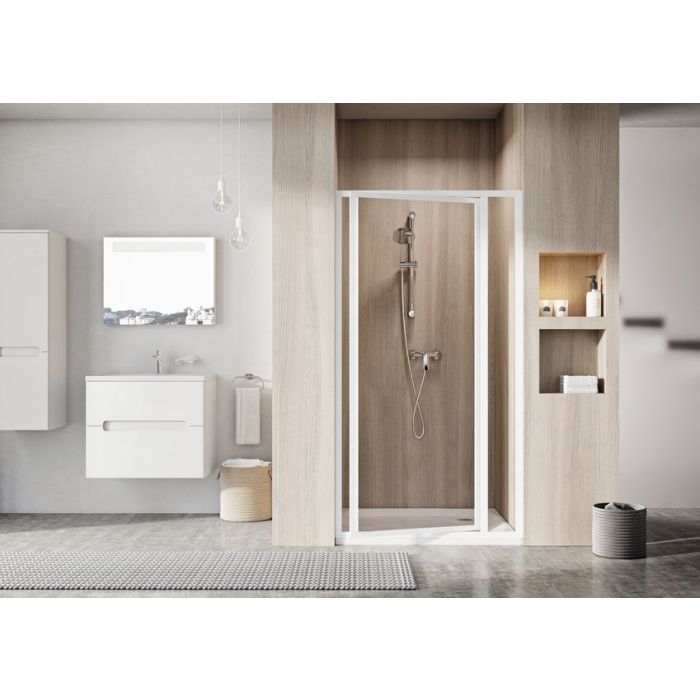Ravak Shower Door SDOP-90 195 White + Polystyrene Pearl (03V701O211)
