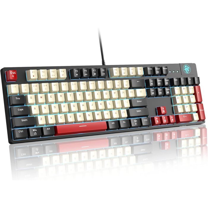 Magegee MK-ARMOR Carbon A, Blue Lighting, Red Switch, US (MK-ARMOR-Carbon-A)