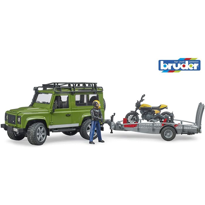 Bruder Land Rover Defender+Scrambler Ducati Full Throttle (02589)