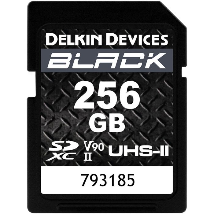 Delkin Devices SDXC 256GB BLACK UHS-II V90 U3 Read 300 MB/s, Write 250 MB/s (DSDBV90256)