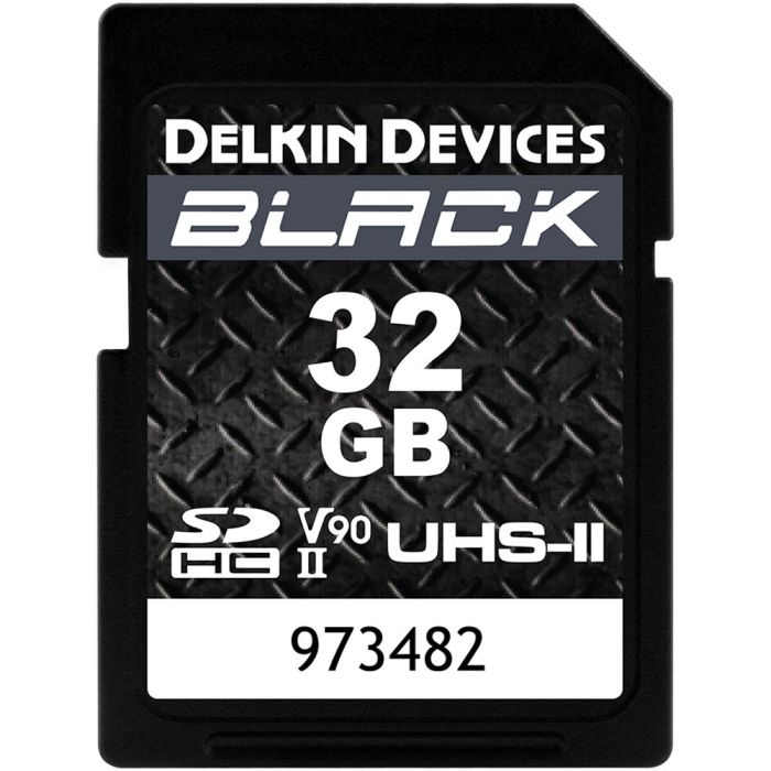 Delkin Devices SDHC 32GB BLACK UHS-II V90 U3 Read 300 MB/s, Write 250 MB/s (DSDBV9032) Delkin Devices SDHC 32GB BLACK UHS-II V90 U3 Read 300 MB/s, Write 250 MB/s (DSDBV9032)
