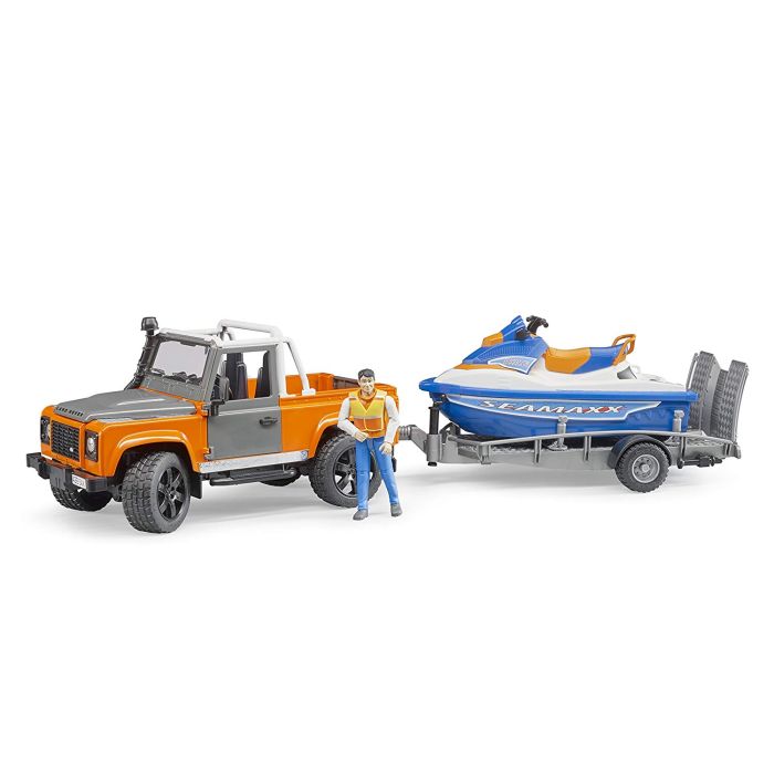 Bruder Land Rover Defender With Pendant, Under the Sea and Personality Scooter (02599)