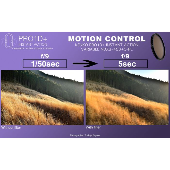 Kenko PRO1D+ INSTANT ACTION VARIABLE NDX3-450+C-PL + Adapter Ring 52mm
