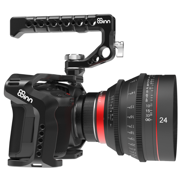 8Sinn BM Pocket Cinema Camera 4K / 6K Half Cage + Top Handle Scorpio (Include 8-AR28MMM) (HDMI & USB-C cable clamp not included)