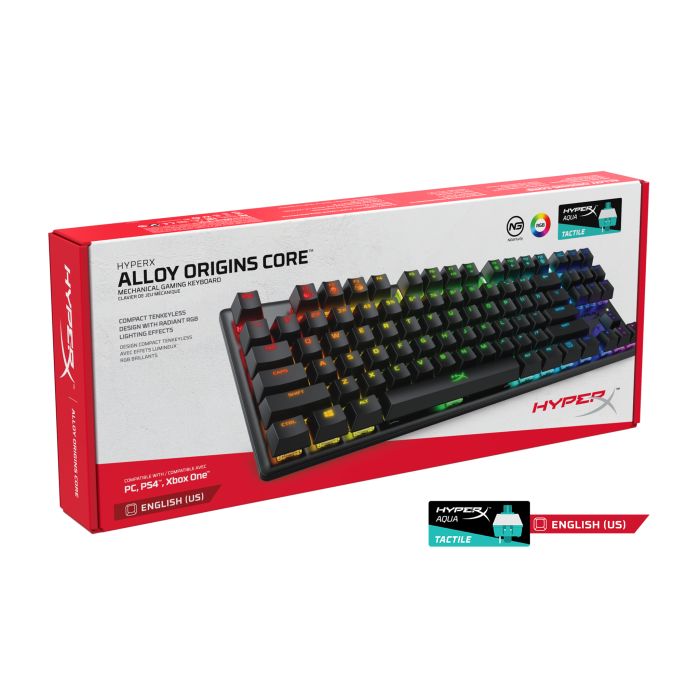 HyperX Alloy Origins Core RGB Aqua Switch US (HX-KB7AQX-US) HyperX Alloy Origins Core RGB Aqua Switch US (HX-KB7AQX-US)