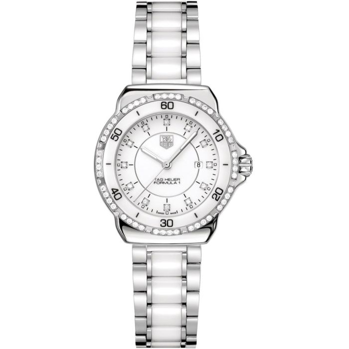 Tag Heuer Formula 1 Steel and Ceramic Diamond Dial 32mm Ladies Watch WAH1313.BA0868