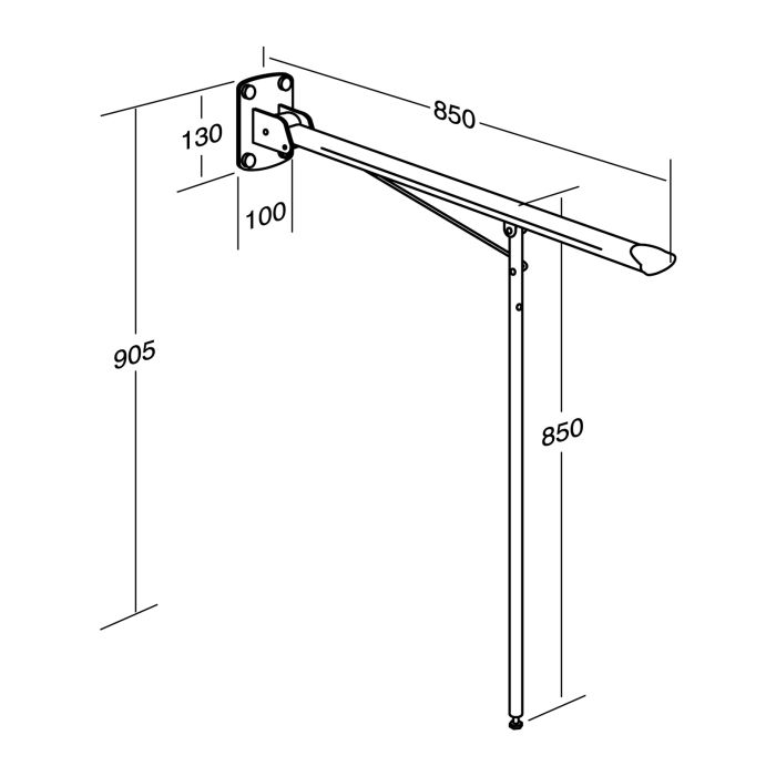 Gustavsberg Atbalsta Rokturis Ar Atbalstkāju 800 1712-1 (GB881712101)