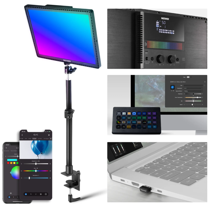Neewer GL1C 48 Watt RGB LED Light Panel for Streamers/gamers