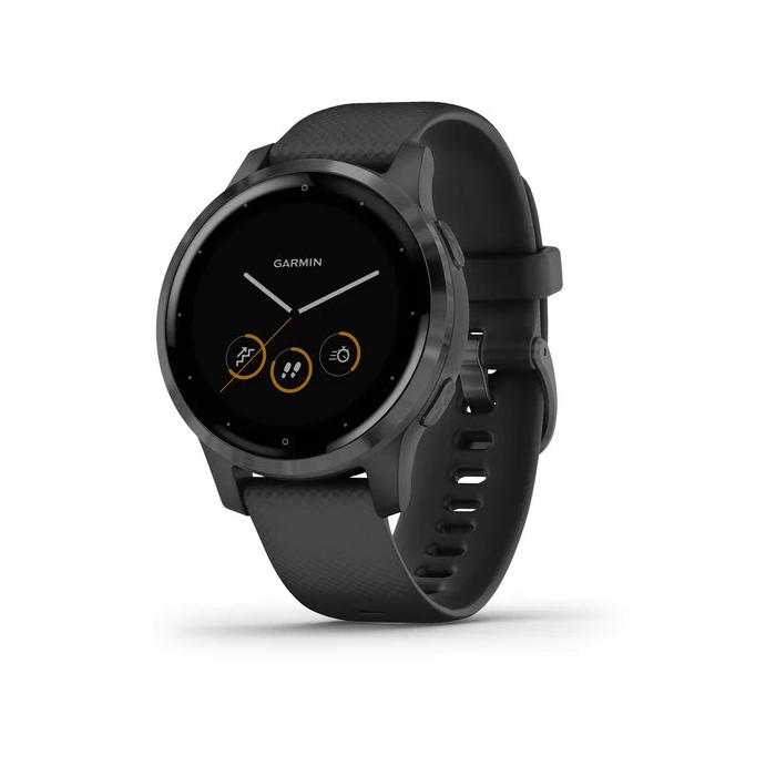 Garmin vivoactive 4S Melnā krāsā ar metāla detaļām tumši pelēkā krāsā (010-02172-13)