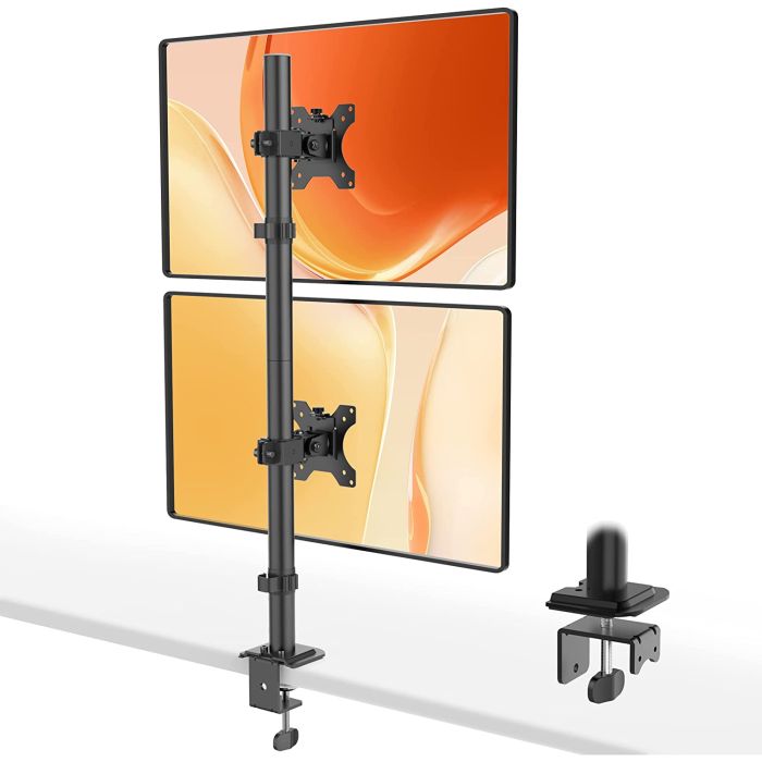 WORLDLIFT Vertical Double Monitor Mount for 13-32 Inch LCD LED Screens 2 mounting options Black WORLDLIFT Vertical Double Monitor Mount for 13-32 Inch LCD LED Screens 2 mounting options Black