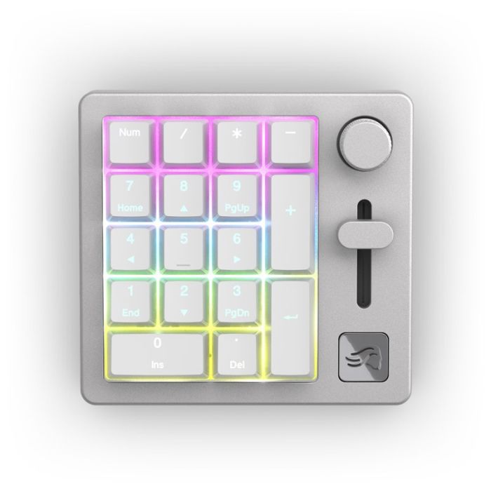 Glorious PC Gaming Race GMMK RGB Wireless Numpad Keyboard US Fox Linear Switch White