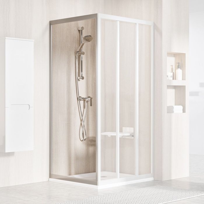 Ravak Shower Fxed Wall APSS-90 198 Satin + Glass Transparent (94070UR2Z1)