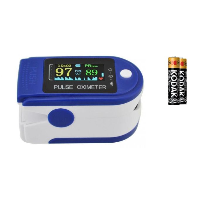 Pulse Oximeter Fingertip Sp02/PI/PRbpm AB-88/P-01 (5903900339438) Pulsa Oksimetrs + 2 x Kodak AAA Baterijas