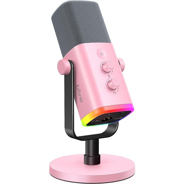 FIFINE AmpliGame AM8P Wired Microphone with RGB Lighting | USB/XLR