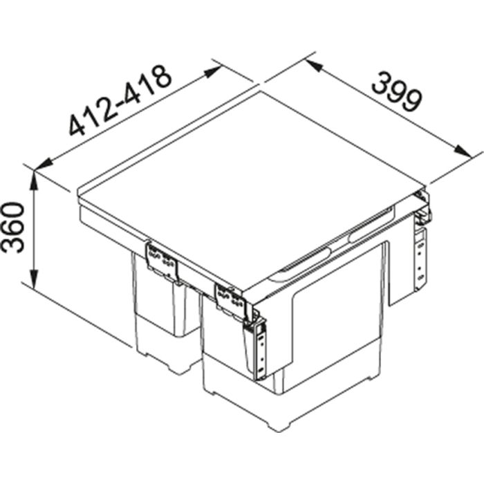 Franke Atkritumu Šķirošanas Tvertnes Garbo 45 1x12l 1x18l (121.0200.692)