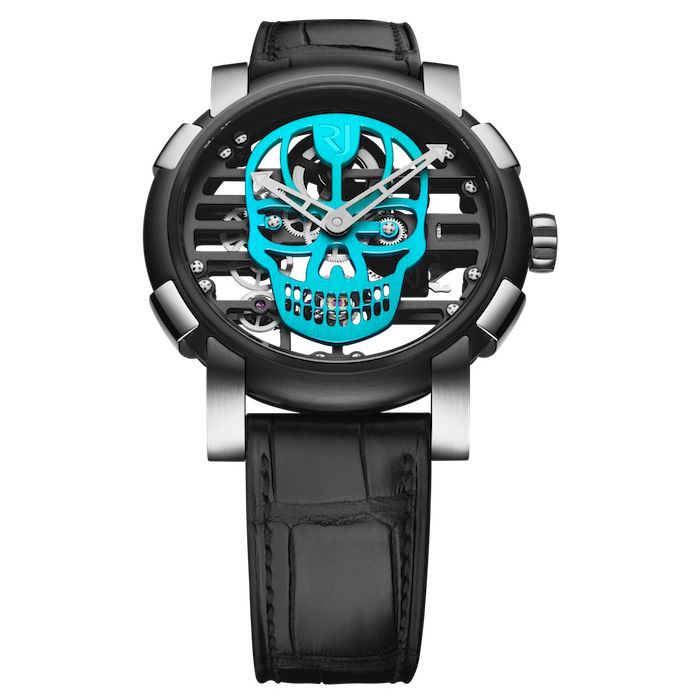 Romain Jerome Skylab 48 Speed Metal Cyan Skull Men's Watch RJ.M.AU.030.16