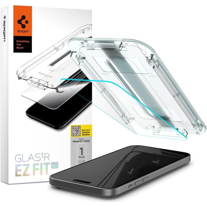 Spigen Glass tR EZ Fit HD 1 Pack, transparency - iPhone 15 (AGL06907)