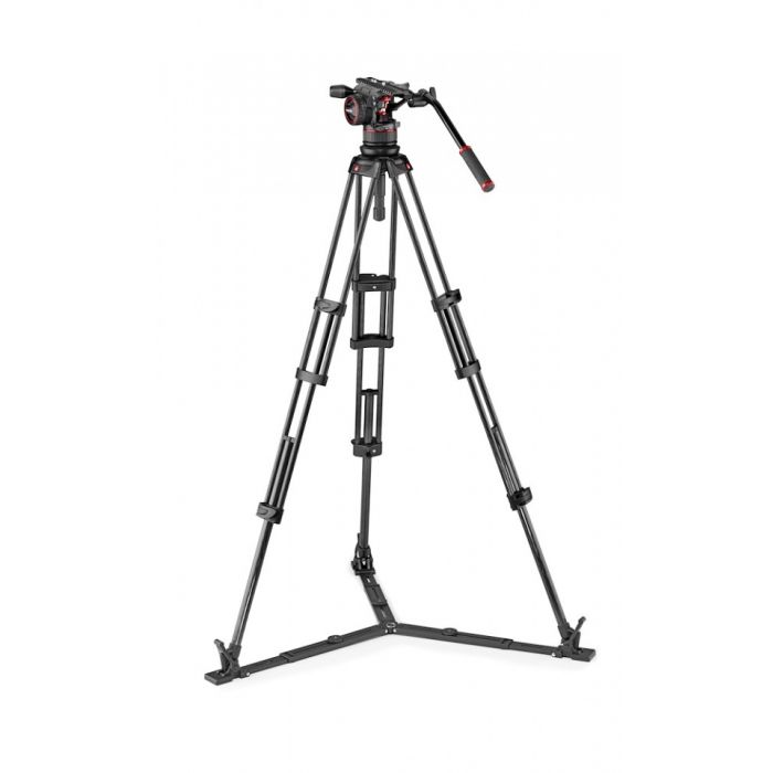 Manfrotto Nitrotech N12 Video Head w/CF Twin Leg Tripod GS 100/75mm (MVKN12TWINGC)