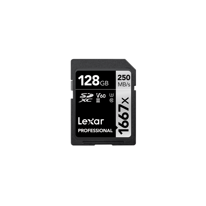 Lexar Professional 1667x SDXC 128GB Class 10, UHS-II (U3), V60, R250/W120 (LSD128CB1667) Lexar Professional 1667x SDXC 128GB Class 10, UHS-II (U3), V60, R250/W120 (LSD128CB1667)