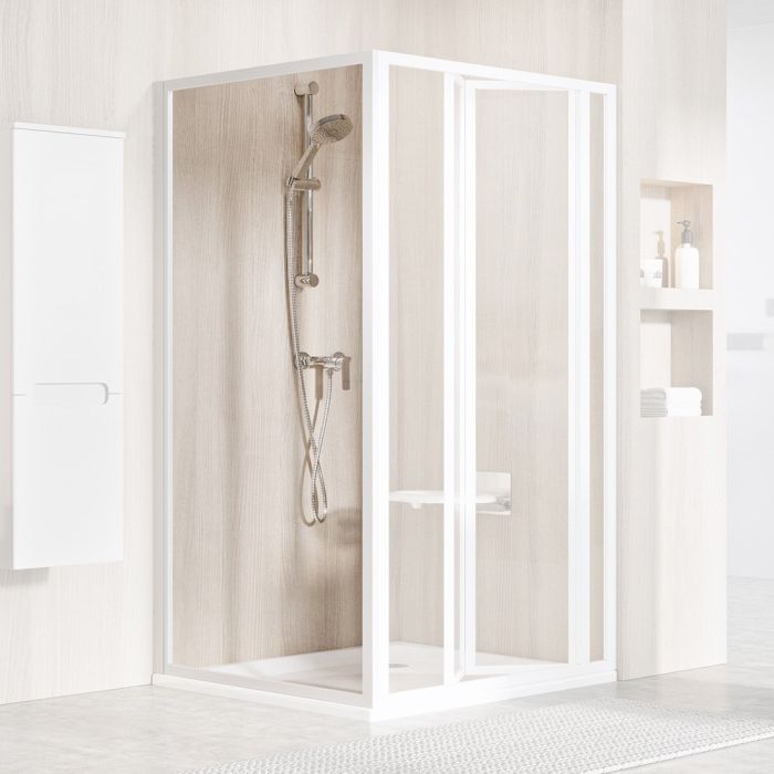 Ravak Shower Fxed Wall PSS-80 195 White + Glass Transparent (940401O2Z1)