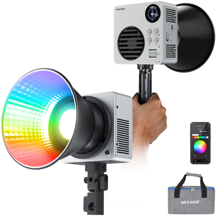 Neewer HB80C 80 Watt Mini RGB LED VideoLight with Battery
