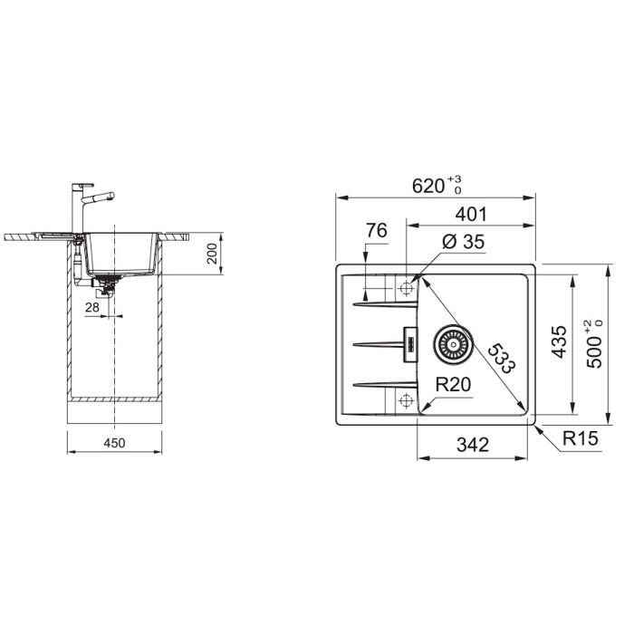 Franke CNG 611-62 3 1/2 White 62x50 (114.0681.429)