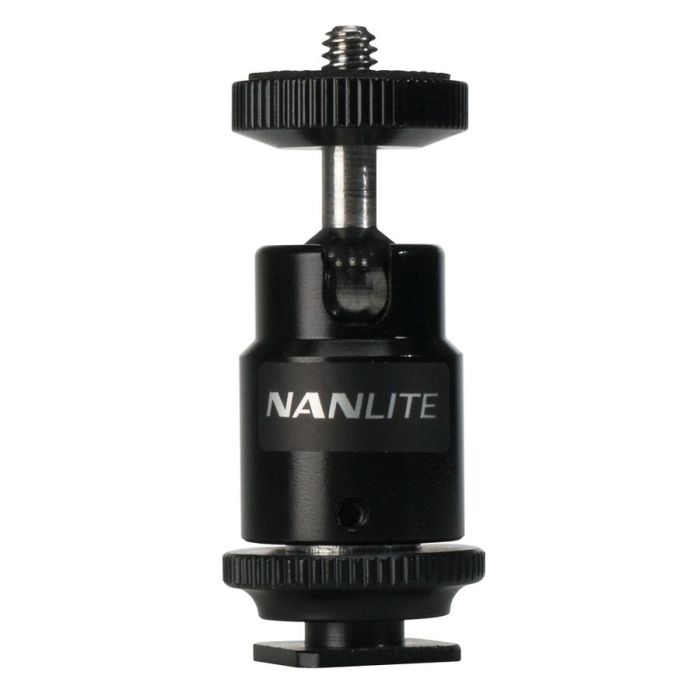 Nanlite Mini Ball Head with Hot Shoe Adapter and 1/4''-20 Mount (AS-BH-1/4)