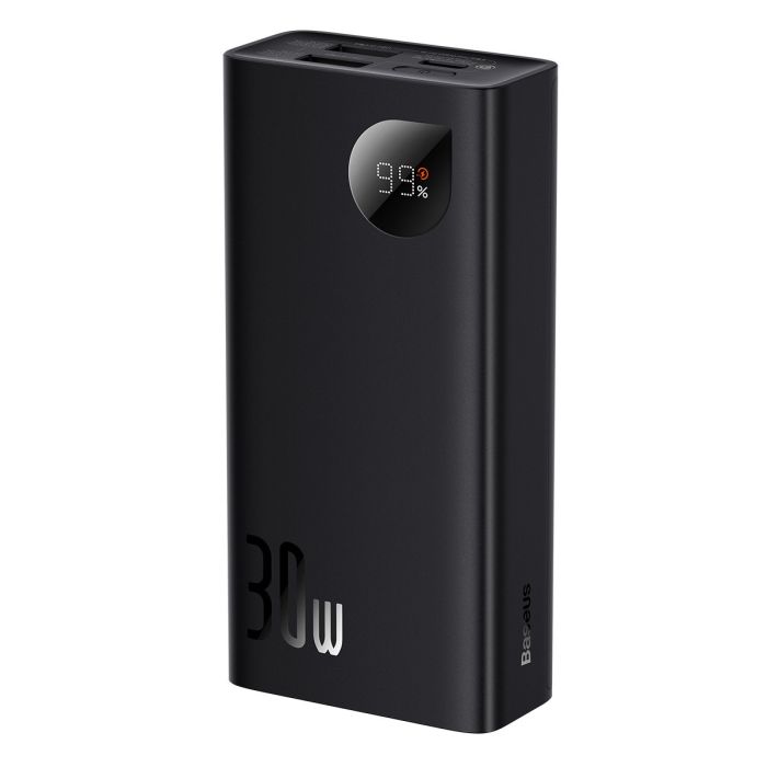 Baseus Adaman2 powerbank with digital display 10000mAh 30W 2 x USB / 1x USB Type C Overseas Edition PD QC SCP black (PPAD040101)