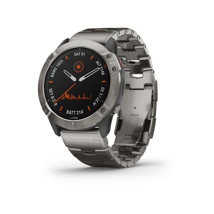 Garmin fenix 6X Pro Solar Edition - titanium with vented titanium bracelet (010-02157-24)
