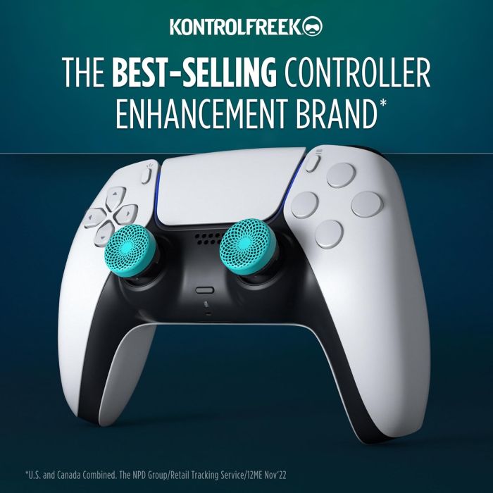 KontrolFreek - Lotus Performance Thumbsticks | PS4/PS5 | Mid-Rise, Concave | Teal
