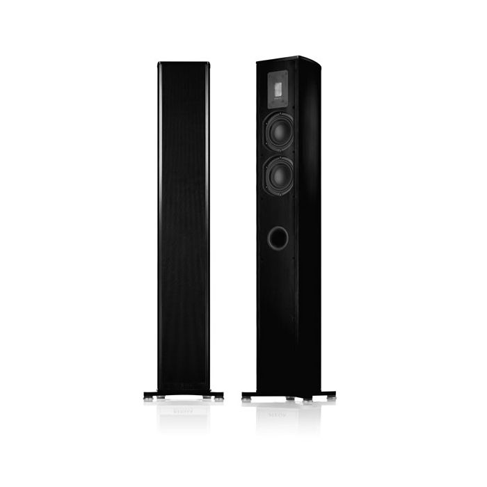 Piega Premium 501 Black Anodised Aluminum Cabinet Black Fabric Cover (Set of 2)