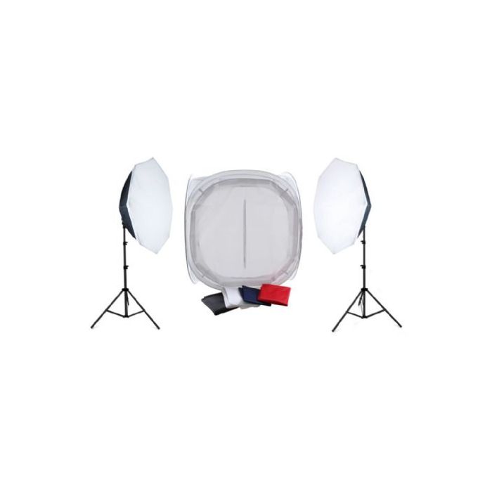 Falcon Eyes Product Photo Set With 120x120x120 Photo Tent and Lighting 2200W