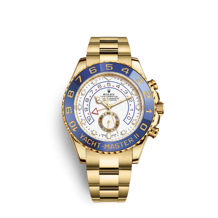 Rolex Yacht-Master II Yellow Gold White Index Dial Watch 116688