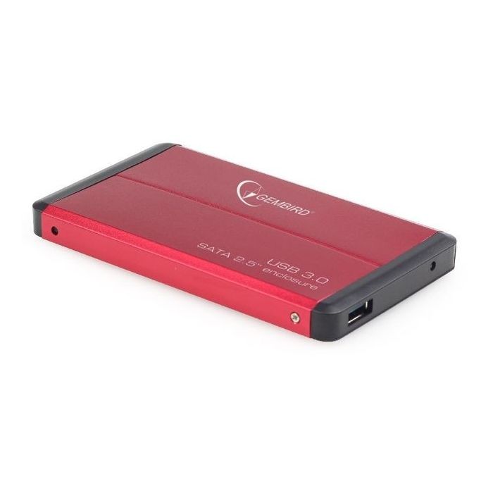 Gembird HDD/SSD Enclosure for 2.5'' SATA - USB 3.0, Aluminium, Red (EE2-U3S-2-R)