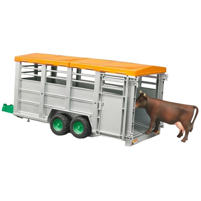 Bruder Livestock Trailer With 1 Cow (02227) Bruder Livestock Trailer With 1 Cow (02227)