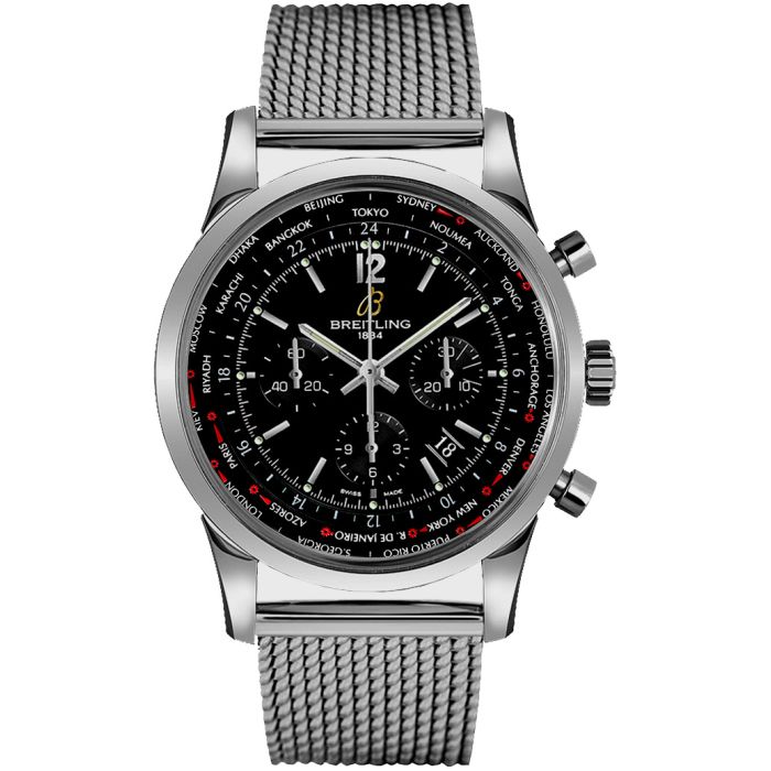 Breitling Transocean Chronograph Unitime Men's Watch AB0510U6-BC26-SS Breitling Transocean Chronograph Unitime Men's Watch AB0510U6-BC26-SS