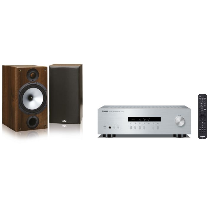 Yamaha R-S201 Silver + Monitor Audio Reference MR2 Walnut