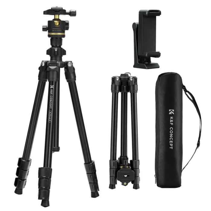K&F Concept K234A3 Tripod with BH-36 Ball Head and Smartphone Holder K&F Concept K234A3 Tripod with BH-36 Ball Head and Smartphone Holder