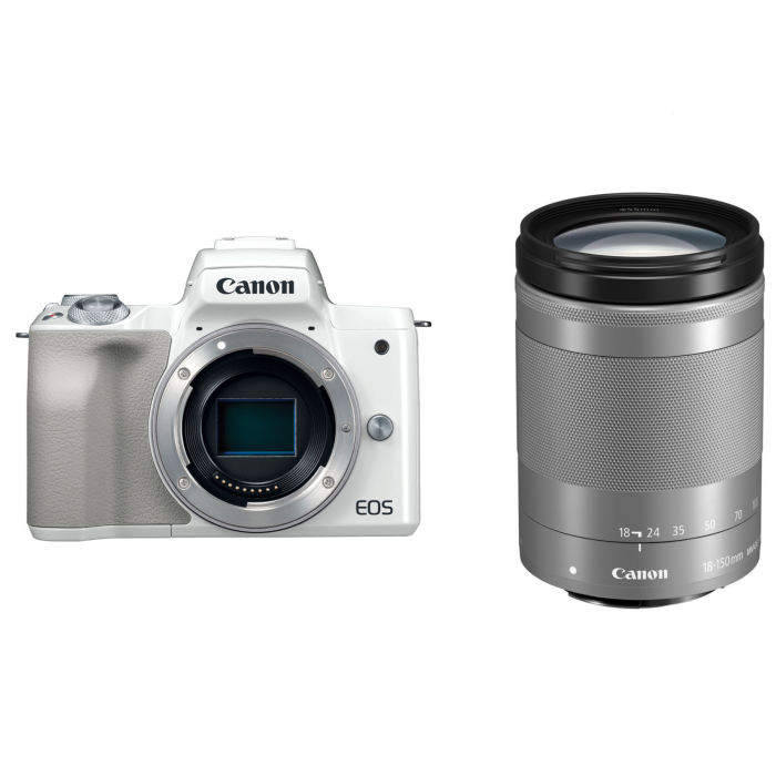 Canon EOS M50 White + EF-M 18-150mm IS STM Silver