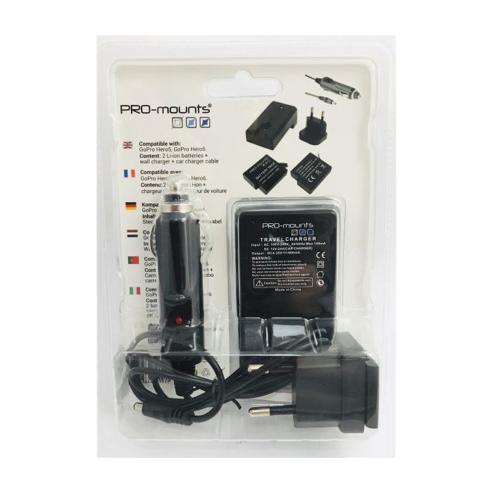 PRO-mounts Battery/Charger Kit Hero 5, 6 & 7 (PM2017GP600)