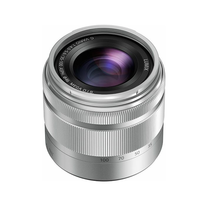 Panasonic Lumix G Vario 35-100mm f/4.0-5.6 Asph Mega O.I.S. Silver (H-FS35100E-S)
