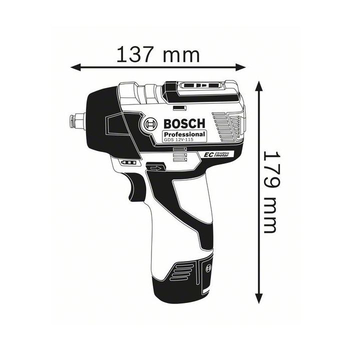 Bosch GDS 12V-115, SOLO L-Boxx (06019E0102)