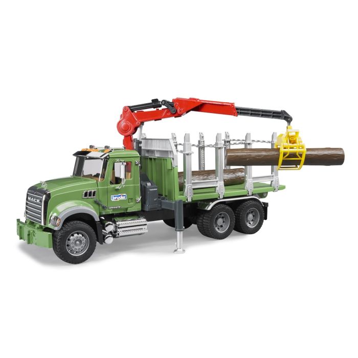 Bruder Mack Granite Timber Truck with Loading Crane and Trunks (02824) Bruder Mack Granite Timber Truck with Loading Crane and Trunks (02824)